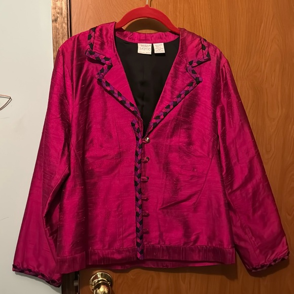 Silk Jacket with Buttons Closure - Picture 1 of 6